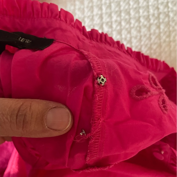 J.Crew Pink Mockneck Cotton Poplin with Embroidered Eyelet- - Picture 14 of 16